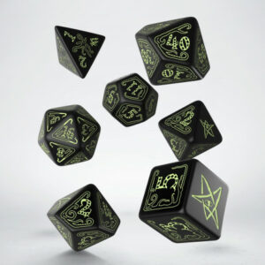 QW - Set de 7 dés Call of Cthulhu Black / Glow in the dark