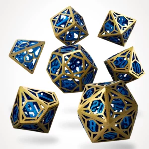 Azure Crown Hollow Metal RPG Dice Set